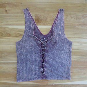American Eagle Lace Up Cropped Tank